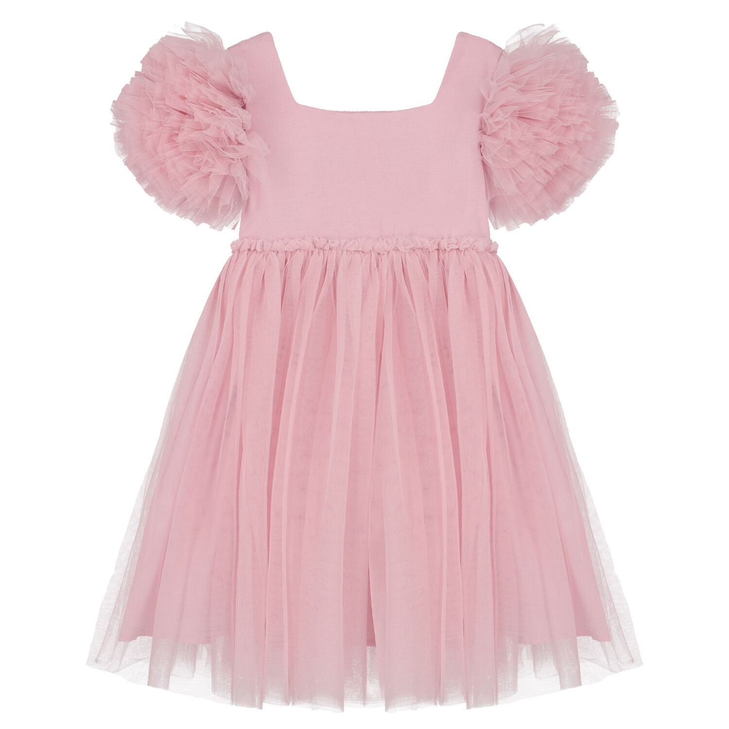 Girls Pink Embellished Tulle Dress, 1, hi-res image number null
